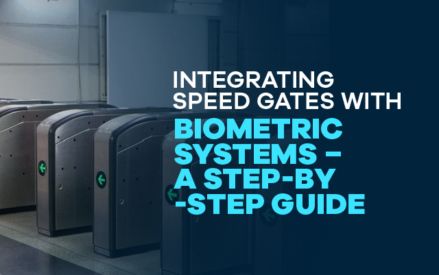 Biometric-enabled speed gate integration at corporate facility entrance